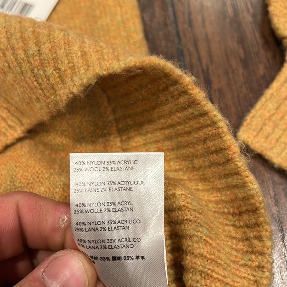 Free People Echo Beach Pullover XS mustard orange-yellow sweater Off-Shoulder - Picture 6 of 12